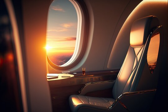 Business class travel concept luxury private jet (Ai generated)