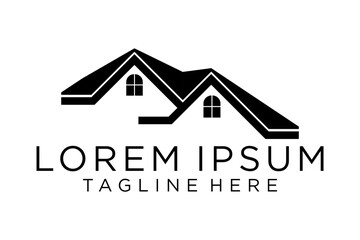 Real Estate logo, Builder logo, Roof Construction logo design template vector illustration
