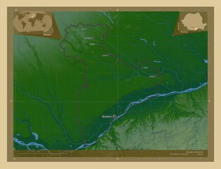 Giurgiu, Romania. Physical. Labelled points of cities