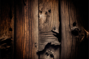 Obraz premium Very dark wooden slats as a background texture. Generative AI