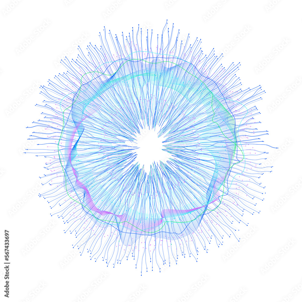 Aufkleber big data concept. abstract image of neural connections for a design on the theme of artificial intel
