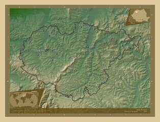 Salaj, Romania. Physical. Labelled points of cities