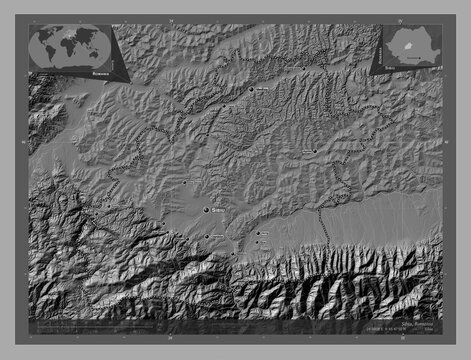 Sibiu, Romania. Bilevel. Labelled points of cities