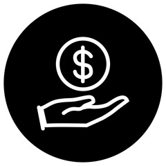dollar sign hand icon donate button