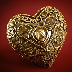 heart-shaped gift box. Generative AI