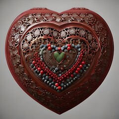 heart-shaped gift box. Generative AI