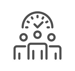 Teamwork and business management icon outline and linear vector.