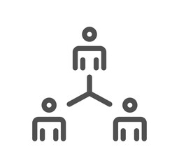 Teamwork and business management icon outline and linear vector.
