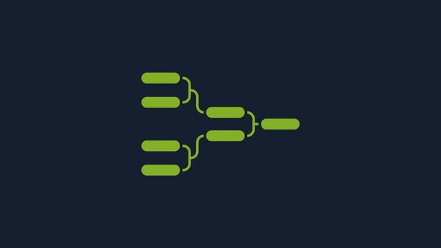Yellow Results and standing tables scoreboard championship tournament bracket icon isolated on blue background. 4K Video motion graphic animation