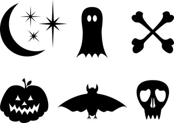 Simple Cute Halloween Silhouette Icons