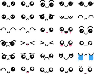 Bring life to your designs with this Set of 30 Vector Kawaii Eyes and Mouth Illustrations. Perfect for character creation, branding, animations, and more. These high-quality illustrations 