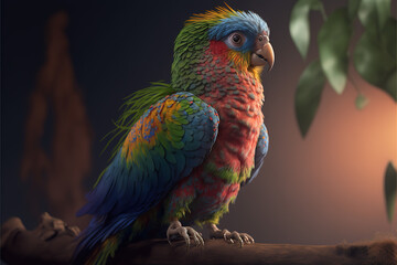 Naklejka premium parrot created with Generative AI technology