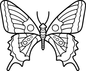 Butterfly line art illustration. Vector illustration. Coloring.
