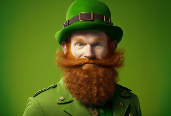 Traditional Irish leprechaun fairy tale character. Generative ai