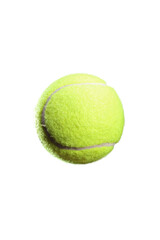 Studio shot of a fluorescent yellow tennis ball