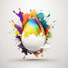 Plakat Easter egg colorful explosion. Easter egg paint splash