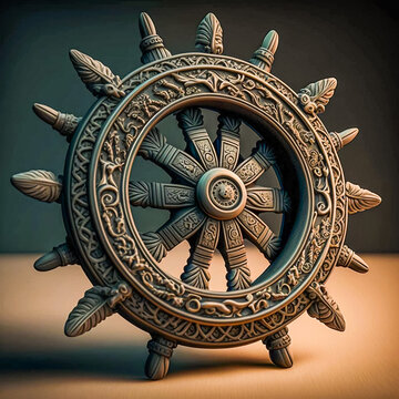 antique brass wheel
