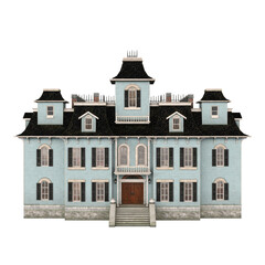 3d rendering victorian vintage manor mansion isolated - obrazy, fototapety, plakaty