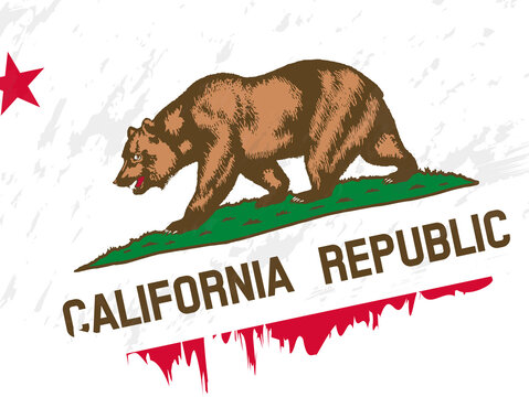 Grunge-style flag of California.