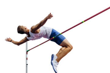 athlete jumper attempt high jump isolated
