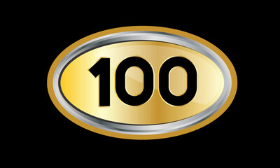 Number Gold Elips Elegant Silver Logo