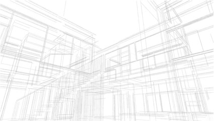 Fototapeta na wymiar 3d rendering of modern house building concept architectural sketch