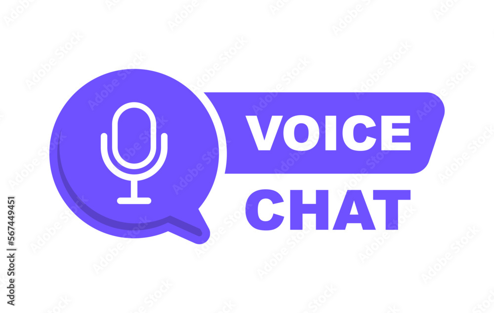 Poster voice chat logo. voice message icon. voice message with sound wave and microphone for chat. voice me