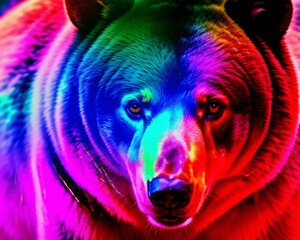 portrait of a abstract bear, Generative AI