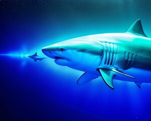 Obraz premium abstract shark in the sea, Generative AI