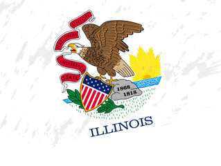 Grunge-style flag of Illinois.