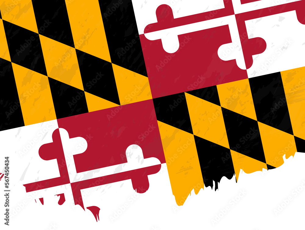 Wall mural grunge-style flag of maryland.