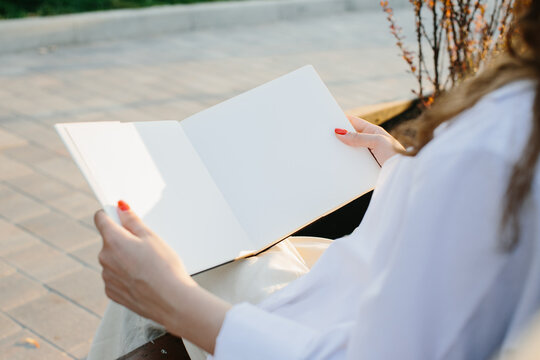 Magazine or book image mockup. Reading a book concept