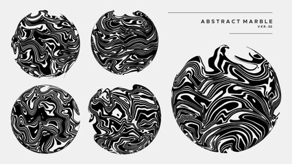 Collection of circle fluid marble design
