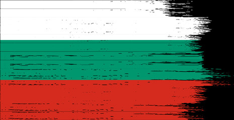 Bulgaria flag with brush paint textured isolated  on png or transparent background