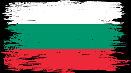 Bulgaria flag with brush paint textured isolated  on png or transparent background