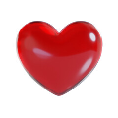 3d render of glass red heart
