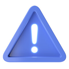 Warning icon. Exclamation mark. 3D illustration.