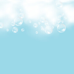 Bath foam background. Shampoo bubbles texture.Sparkling shampoo and bath lather vector illustration.