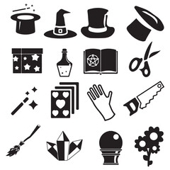 set of magic icons