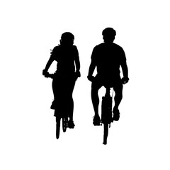 silhouette of person riding bicycle with transparent background