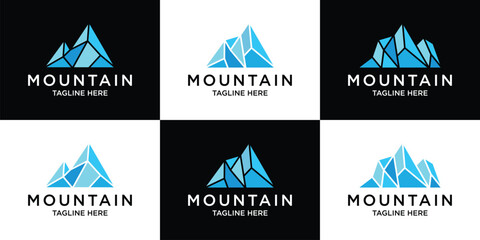 logo design origami mountain modern template