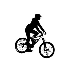 Obraz premium silhouette of person riding bicycle with transparent background
