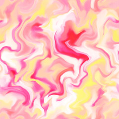 Abstract seamless pattern. Marble swirl futuristic acrylic illustration with distortion. Colorful background. Vibrant texture for modern design, print, fabric, textile, wallpaper.