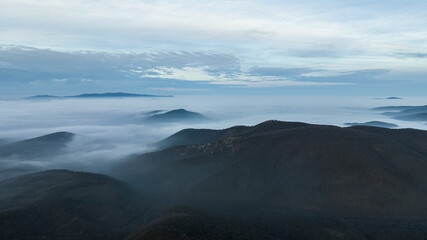 fog over the mountains