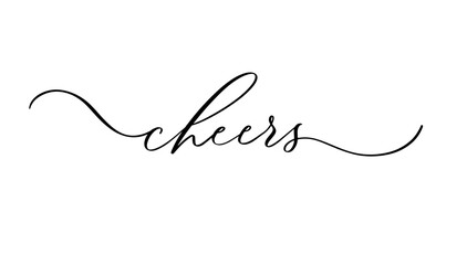 Cheers lettering text inscription banner.