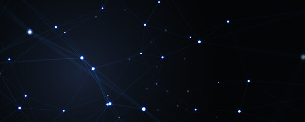 Fototapeta premium Abstract futuristic - technology with polygonal shapes on dark blue background. Design digital technology concept. 3d illustration.