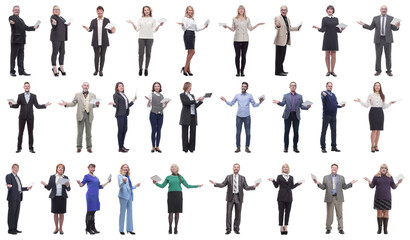 group of people holding tablet with outstretched hand