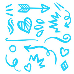 Blue Swirls and Swooshes Vector Accent Line Work