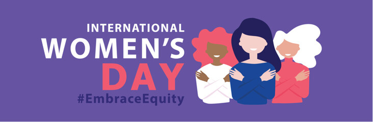 Obraz premium Womans international day. 8th march. Embrace Equity. EmbraceEquity campaign. Stand up against discrimination and stereotype