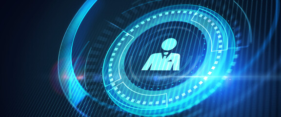 Business, Technology, Internet and network concept. Human Resources HR management recruitment employment headhunting concept. 3d illustration